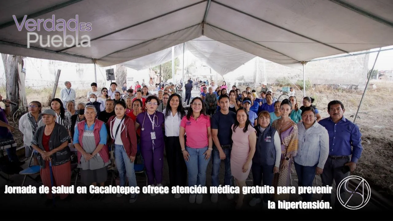 Jornada de salud en Cacalotepec ofrece atención médica gratuita para prevenir la hipertensión.