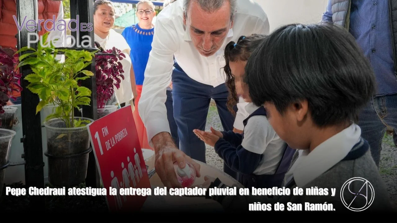 Atestigua Pepe Chedraui donación de captador pluvial en el Preescolar Jorge Murad Macluf