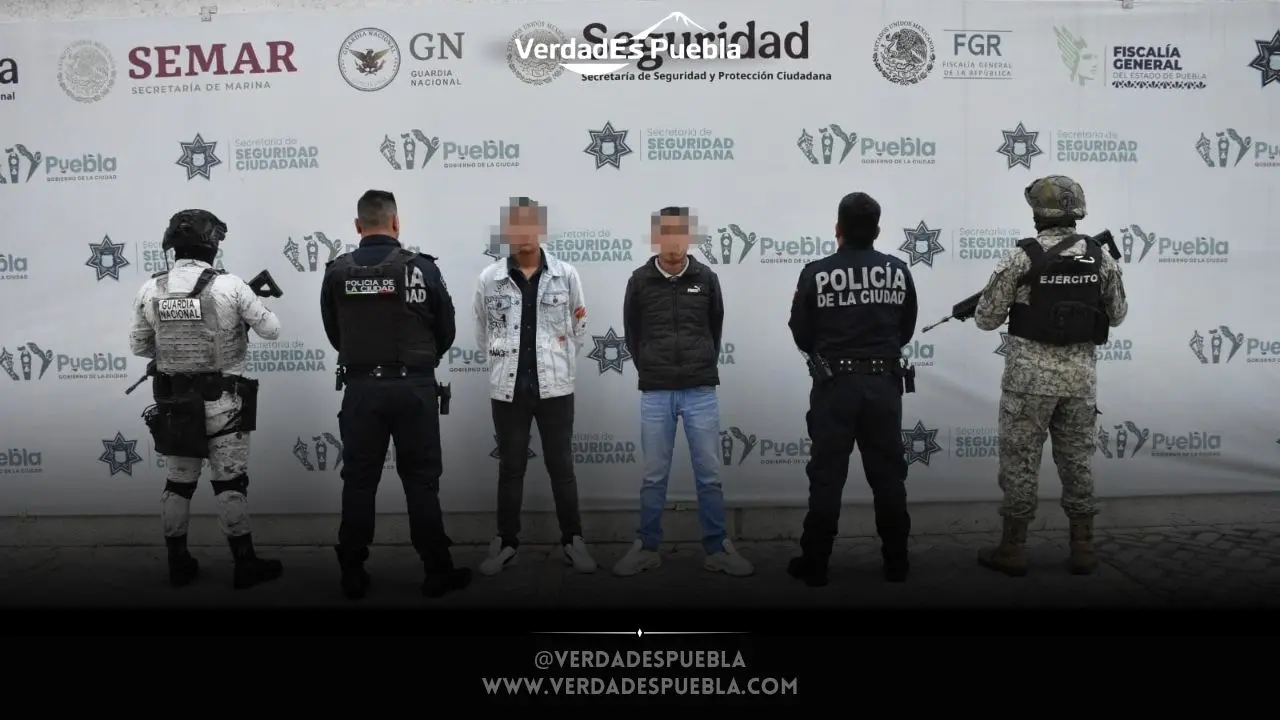 Asaltantes transporte público Puebla detenidos policía
