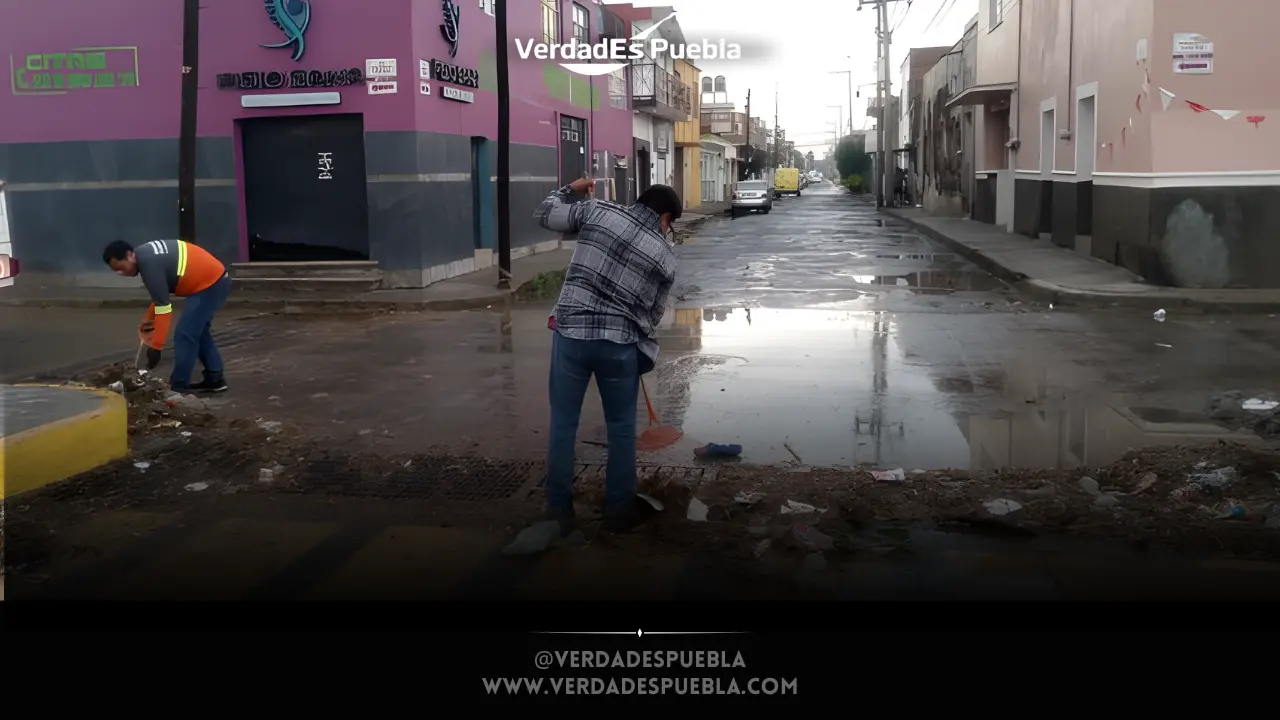 inundaciones San Pedro Cholula limpieza coladeras