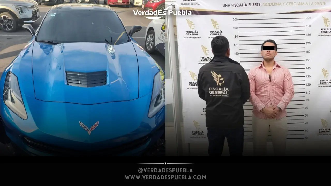 Corvette robado Puebla detenido Cholula