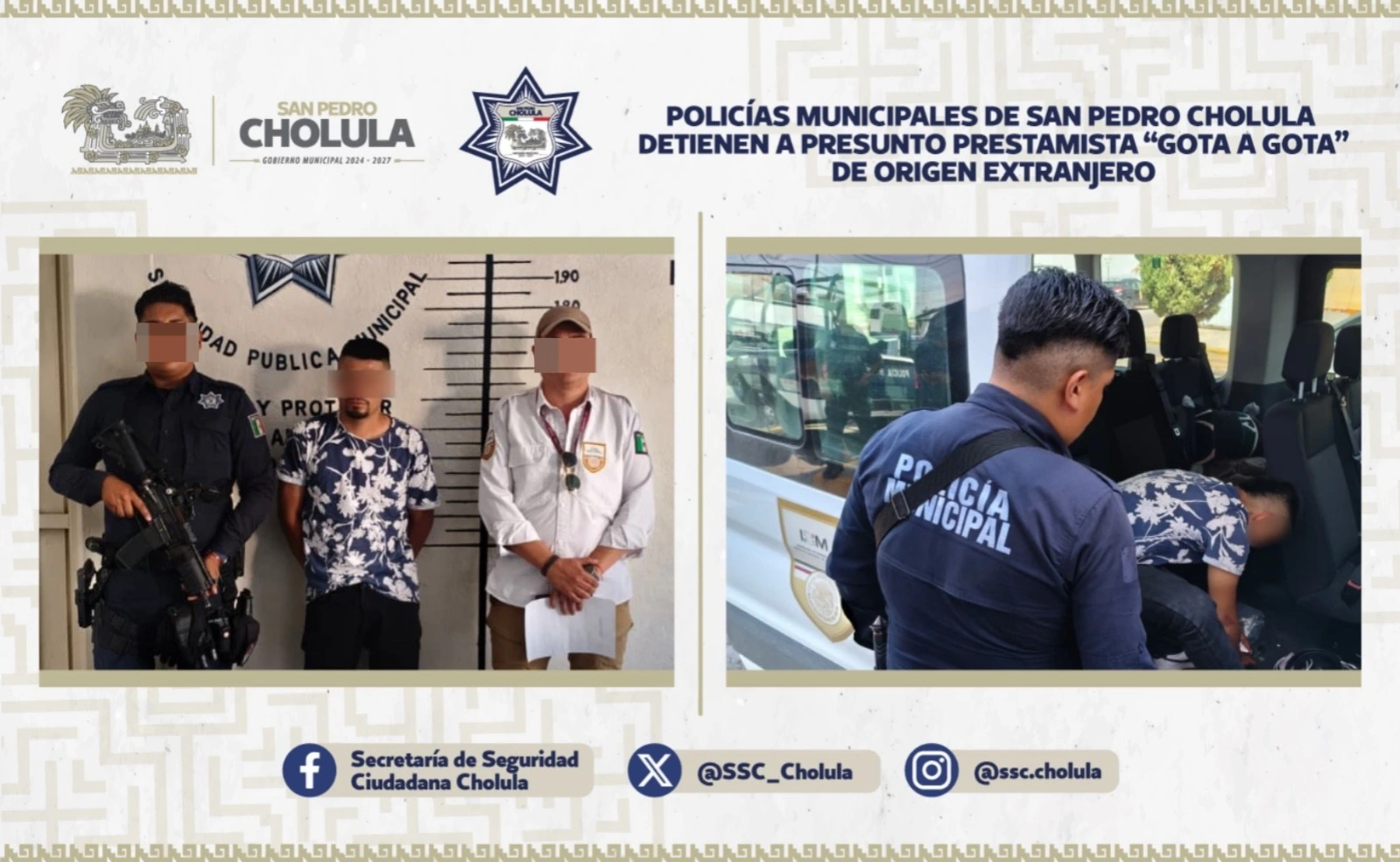 detienen prestamista gota a gota cholula operativo policia